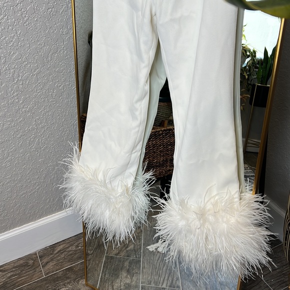 HOUSE OF CB 'Fae' Ivory Hem Trousers NWOT - Picture 13 of 15